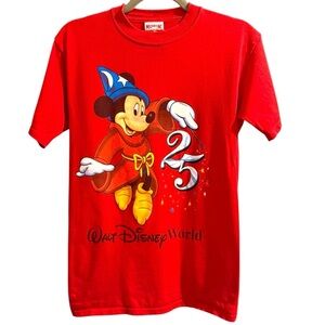 Vintage 90s Walt Disney World 25th Anniversary Mickey T-Shirt Small